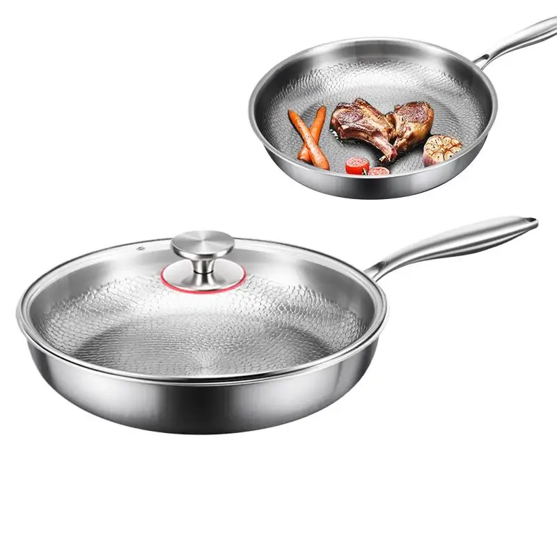 

Frying Pan Pancake Pan with Lid Multi Functional Nonstick Cookware Titanium Hammered Skillet For Induction Cooktop Camping