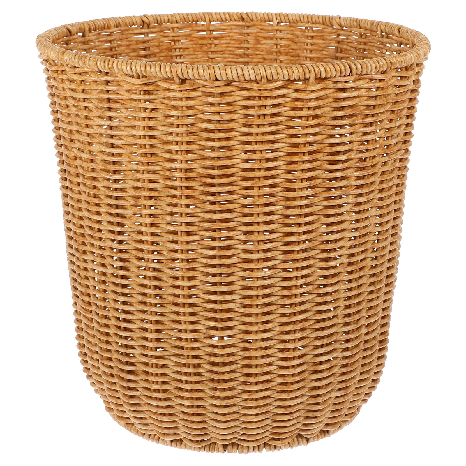 

Rattan Trash Can Fruits Basket Storage Sundries Medium Woven Home Baskets Waste for Iron Kitchen Weaving Wastebaskets