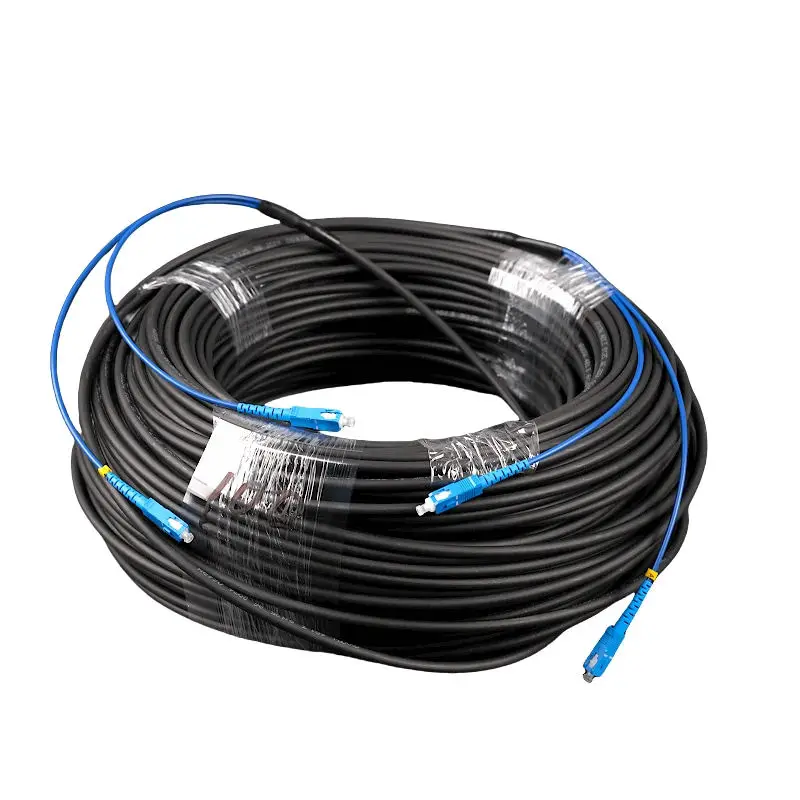 Finished Outdoor Single-mode Armored Fiber Optic Cable,2/4/6/8/12 Cores,overhead Installation Without Splicing,400m450m500m 550m