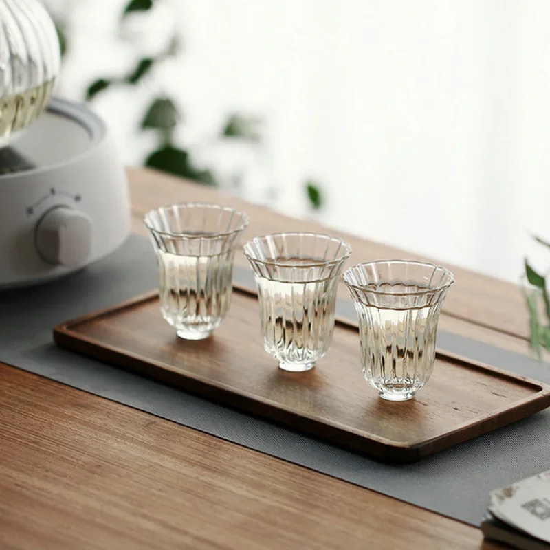 Japanese Heat-resistant Handmade Glass Chrysanthemum Petal Pattern Flower Teacup White Wine Cup Tea Cup Teacup Smelling Cup Smal