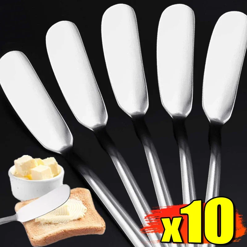 10/1pcs Stainless Steel Long Handle Butter Knife Cheese Bread Jam Cutter Spreaders Spoons Western Food Tableware Kitchen Gadgets