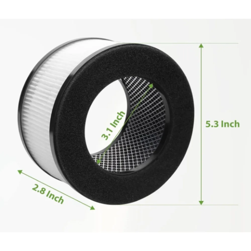 فلتر بديل PARTU BS-03 BS-01 - مجموعة HEPA الحقيقية + مجموعة الكربون المنشط للغبار والدخان وشعر الحيوانات الأليفة