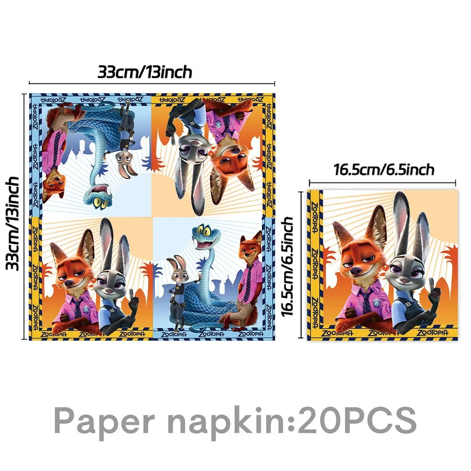 ชุดตกแต่งงานวันเกิดธีมซูโทเปีย 2 ผ้าปูโต๊ะ จาน แก้ว ลูกโป่ง ของขวัญสำหรับเด็ก ของชำร่วยงานเลี้ยง จูดี้ นิค