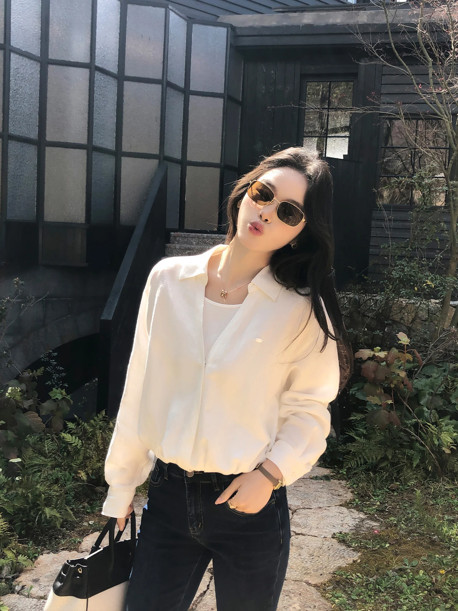 

Pusumede Long Sve irt Women's Waist-Cinching Patchwork Bloomer Design Casual Sle Lenzing Lyocell Fabric Spring 2026