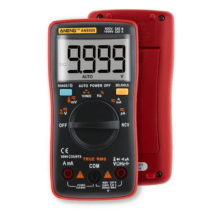 AN8008 AN8009 Auto Range Digital Multimeter 9999 counts With Backlight AC/DC Ammeter Voltmeter Ohm Transistor Tester multi meter