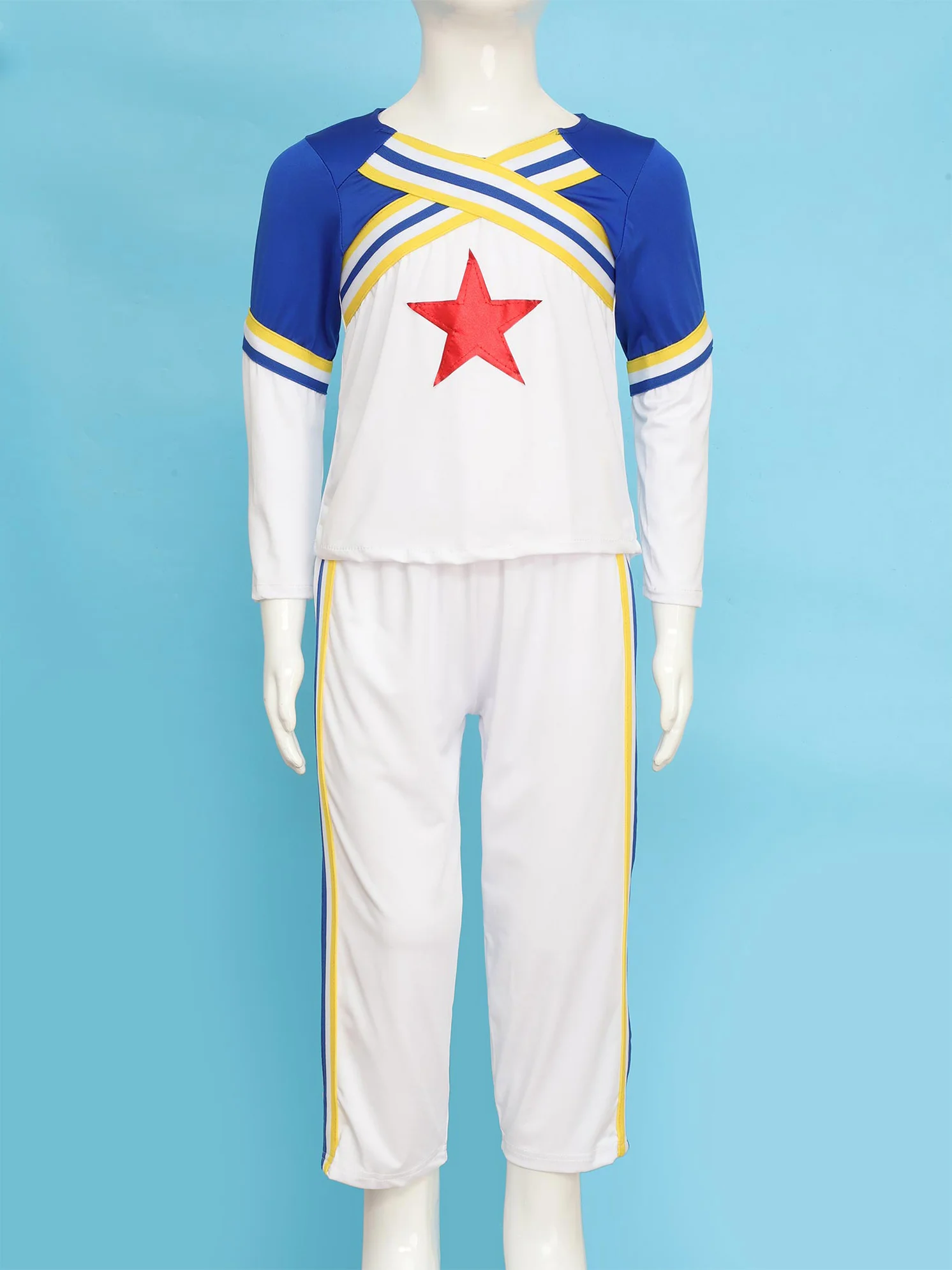 チアリーディングユニフォーム 男の子用 子供用 チアダンス衣装 チアリーダーコスチューム 学校応援 チアリーダーユニフォーム チームセット