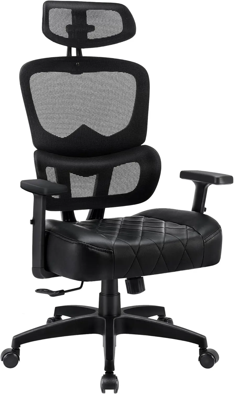 

Swivel Ergonomic High Ba Mesh Office Chair With Adjustable Headrest Armrest, Backrest Tilt Function, Lumbar Support For