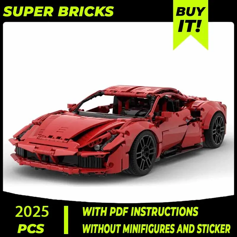 mocBricks Moc Building Blocks Supercar Model Series Speed Champion 488GTB Technology Bricks DIY Toys For Kids Children Gifts