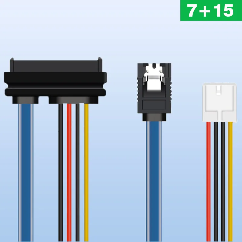 

SATA 3.0 7+15 To 7 Pin Cable with Small 4pin 2.54mm Data Power Cord for Industrial Mini Mainboard Hard Disk 20cm 30cm