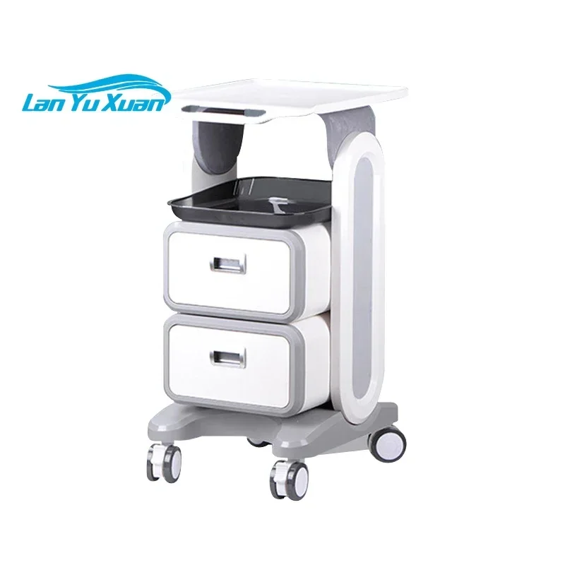 Professional Multi-functional Trolley Cart Medical Beauty Salons Equipment Rack Cart With Two Drawers