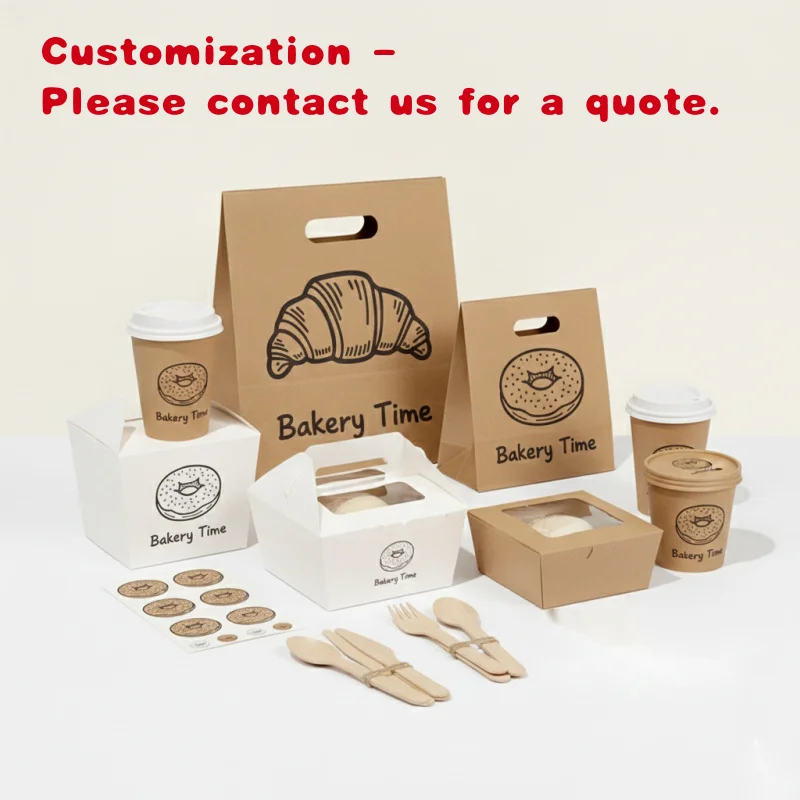 custom.Custom Printed Takeaway Food Packaging Box Bakery Street Snack Recyclable Paper Container Your Fast Food