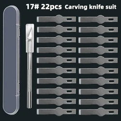 17 # Flat Head Carving Knife, Small Cleaning Blade, Circuit Board Maintenance and Glue Removal Tool, 22 piece Combination Tool