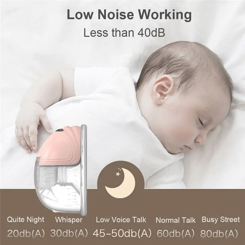 Portable Electric Breast Pump Wearable Accessory For Breastfeeding Hands Free 3 Modes 12 Levels Low Noise Breast Pump 180Ml