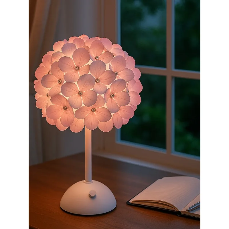 

Hydrangea ball atmosphere small table lamp night light lamp stand home decor led floor