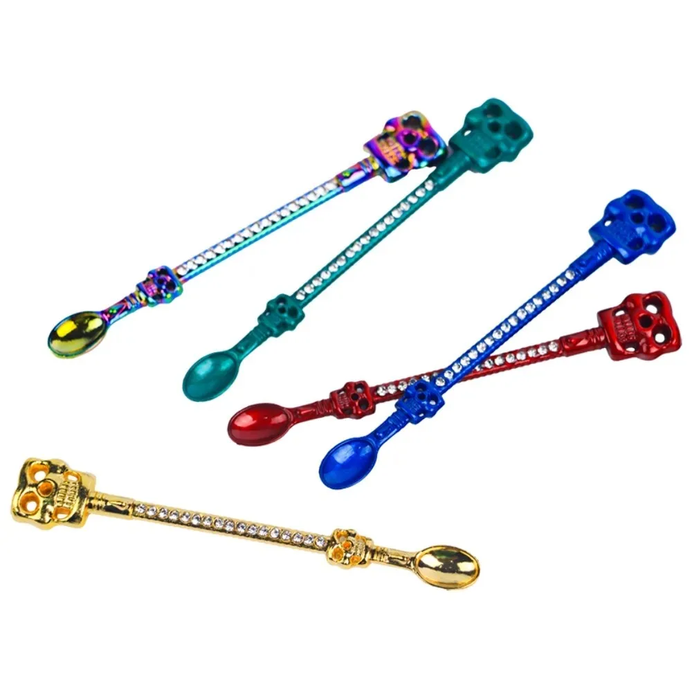 

Skull Diamond Design 9.1cm Multi Color Metal Shovel Tool for Lab Cosmetics Smoking Accessories