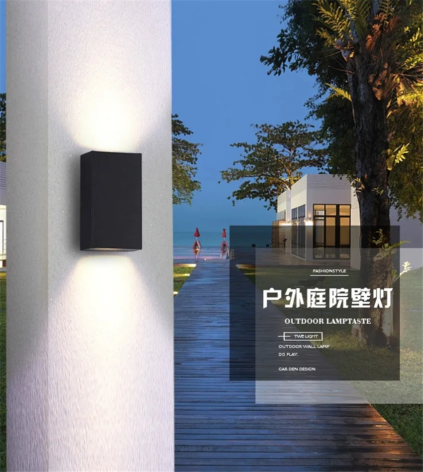 

Waterproof LED Wall Lamps Dual-Head Aluminum up down Indoor Outdoor Wall Sconces Lighting