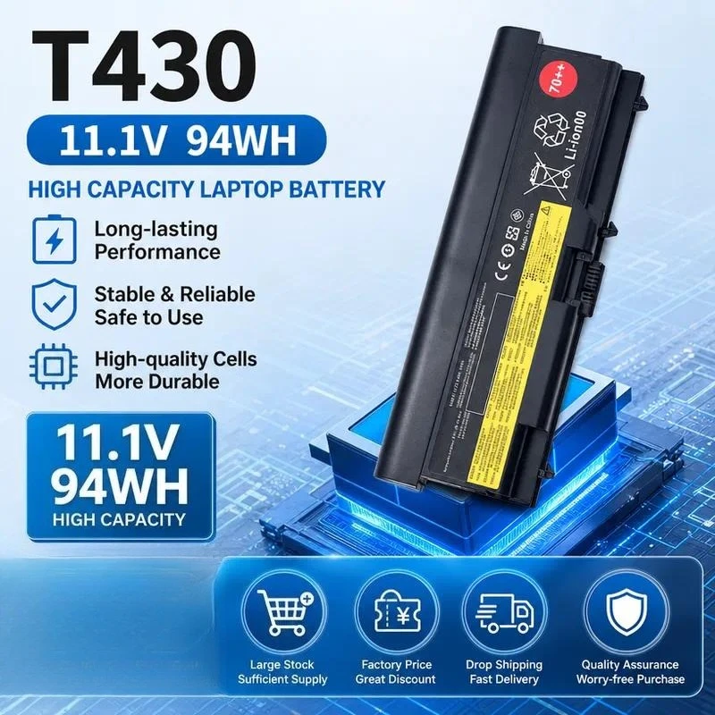 45N1001 45N1000 11.1V 94WH Battery for ThinkPad T430 T530 W530 T430i L430 L530 T410T420 Laptop Replacement Power Supply