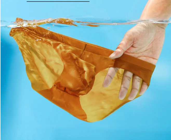 

Мужские сексуальные трусы, летние бесшовные трусы из ледяного шелка, ультратонкие, быстросохнущие, прохладное, нижнее белье для геев, сексуальные трусы с низкой талией и U-образной выпуклой сумкой