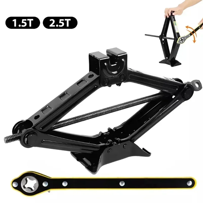 

1.5T/2.5T Car Jacks 2 in 1 Manual Lift Jack Car Repair Tool Lifting Tool with Labor-saving Ratchet Wrench Foldable Jack for Car