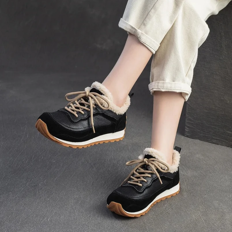 

2025 г., женские весенне-осенние лоферы из коровьей натуральной кожи 2 см, туфли на танкетке на плоской подошве, массивные кроссовки на шнуровке, удобная обувь