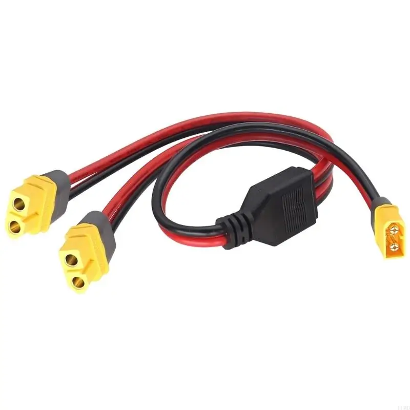 XT60 Y Wire, XT60 Male to Two Female 25Cm Cable with Molded Y Body, Guided Insert and PVC Cover for XT60 Line Use Tasks Area