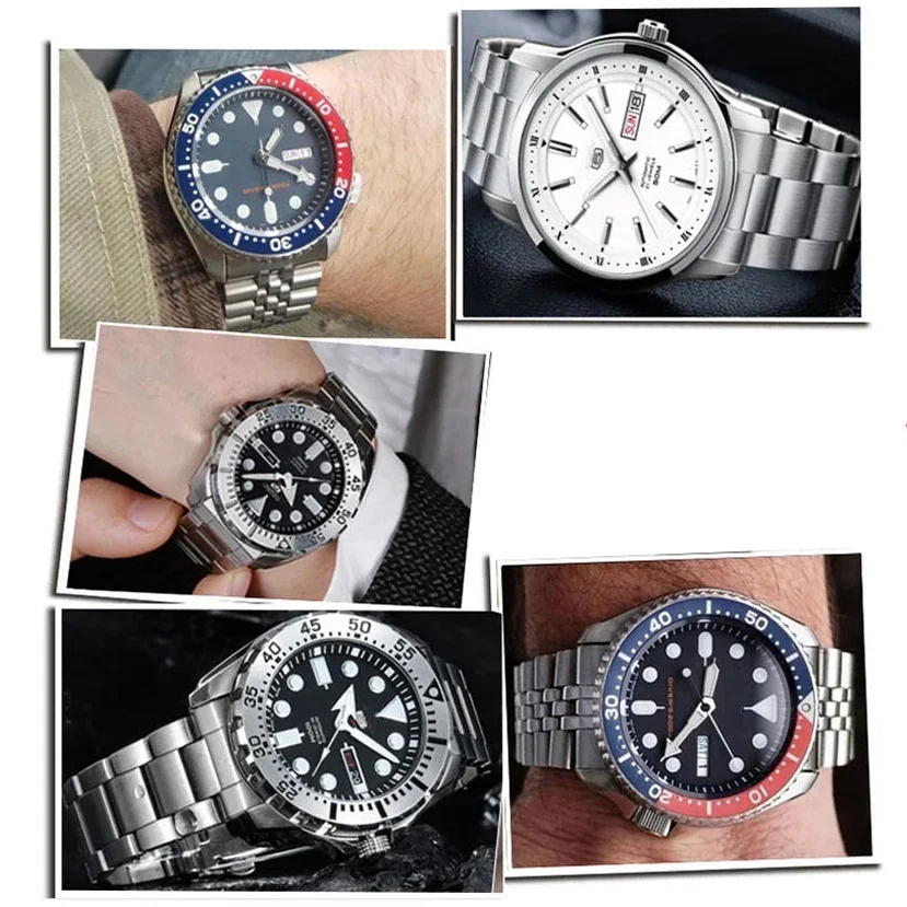 Stainless Steel Strap for Casio Duro MDV-107-1A MDV-106 Marlin Replacement Men Diving Metal Curved End Watch Bracelet Band 22mm