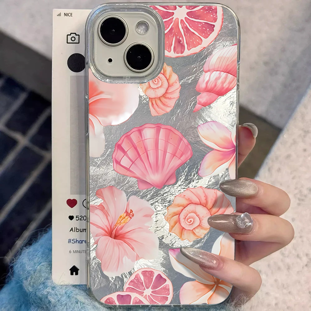 Ocean Summer Sea Conch Shockproof Hard Phone Case For iPhone 17 Pro Max 16 14 15 13 Pro Max  12 11 Pro Max Plus XR XS 8 7 Cover