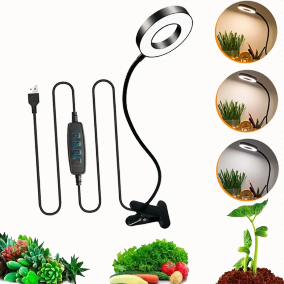 2026 New LED Full Spectrum Grow Light Dimmable Timing Sun-like Supplement Lamp for Succulents & Flowers