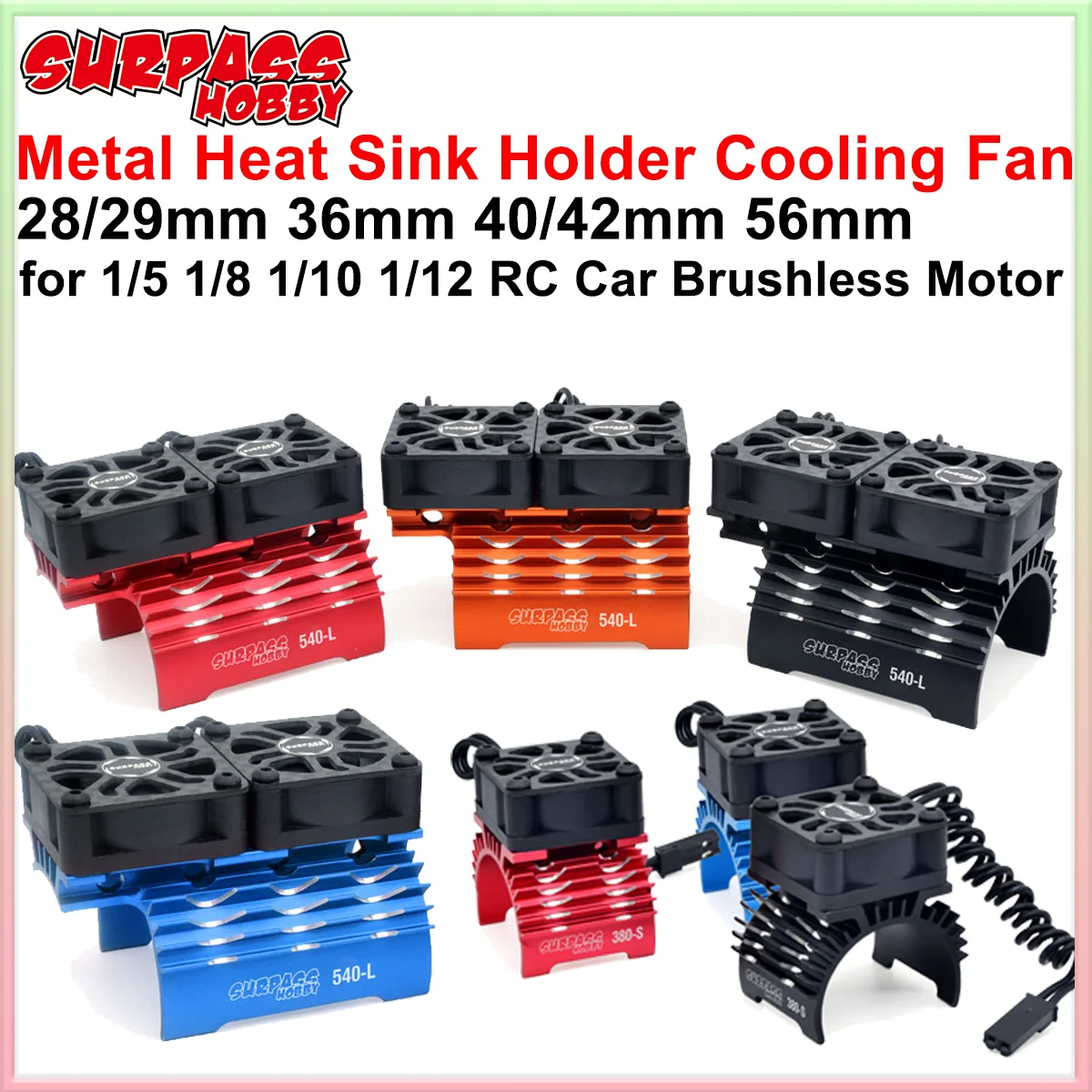 

Surpass Hobby 28/29 мм 36 мм 40/42 мм 56 мм Вентилятор охлаждения двигателя Металлический держатель радиатора для 1/5 1/8 1/10 1/12 RC Автомобильный бесщеточный двигатель