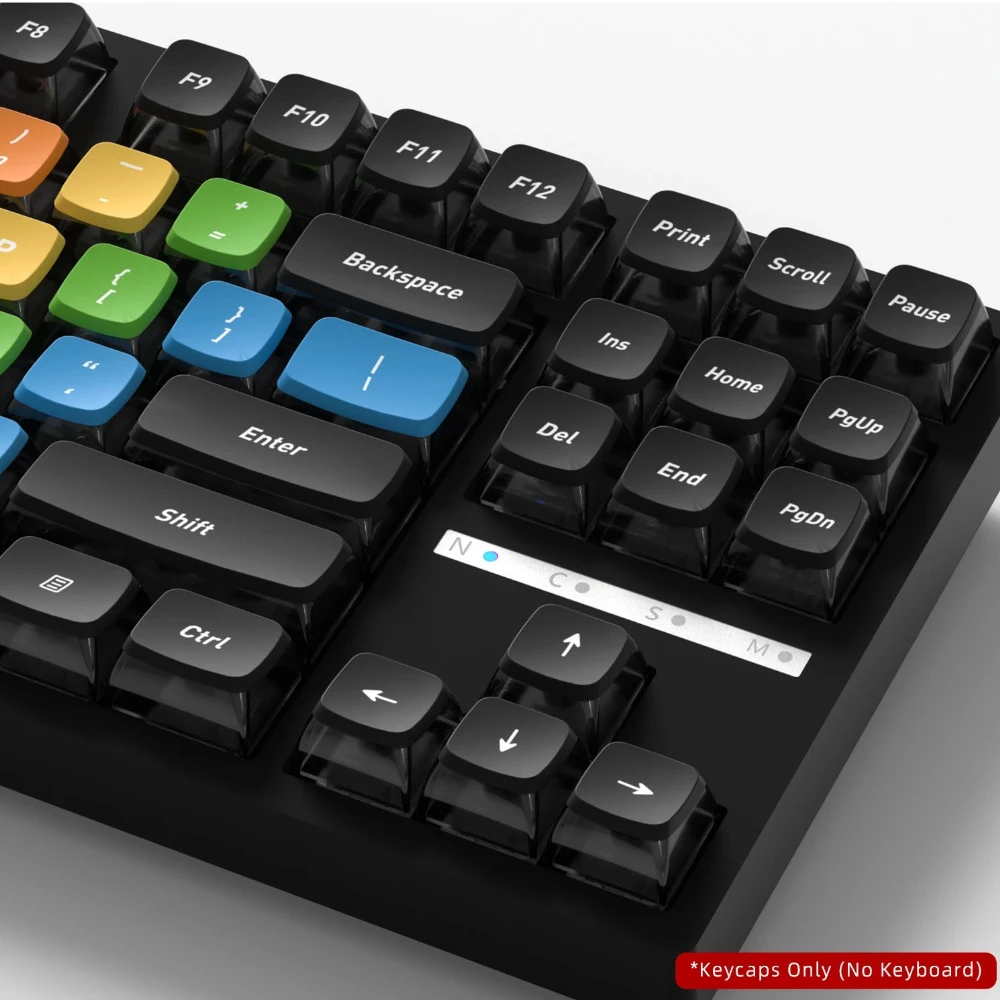 Click 2.0 Four-Sided Backlight Keycaps 132 Keys PBT+PC Material CBSA Profile For MX Switch Mechanical Keyboard ISO ANSI Layout