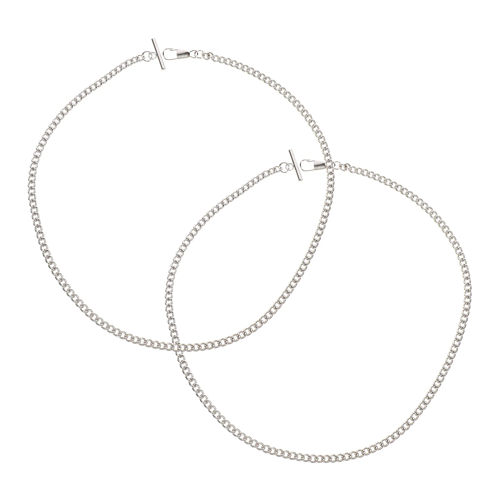 

2Pcs Pocket Watch Chain Iron Multi Functional Hanging Chain for Jeans Belt Clothing Accessories Vintage Design