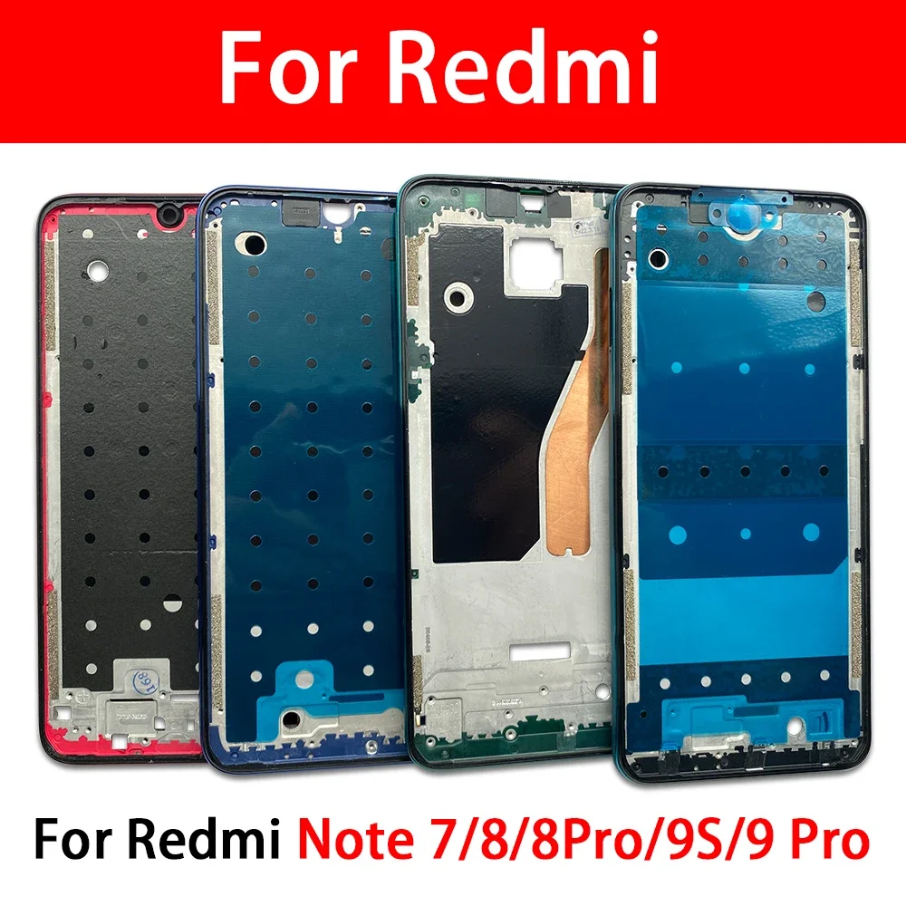 NEW Front Housing Middle Frame LCD Frame Screen Bezel Cover Holder Replacement Parts For Xiaomi Redmi Note 7 8 Pro 9S 9 Pro