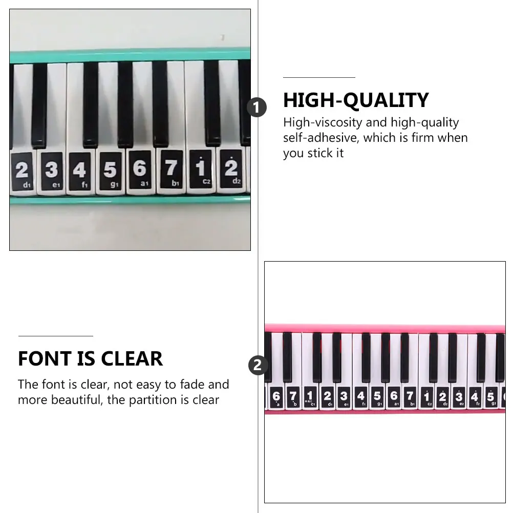 

4 Pcs Mouth Organ Stickers Beginner Keyboard Simple Melodica Musical Piano Keys