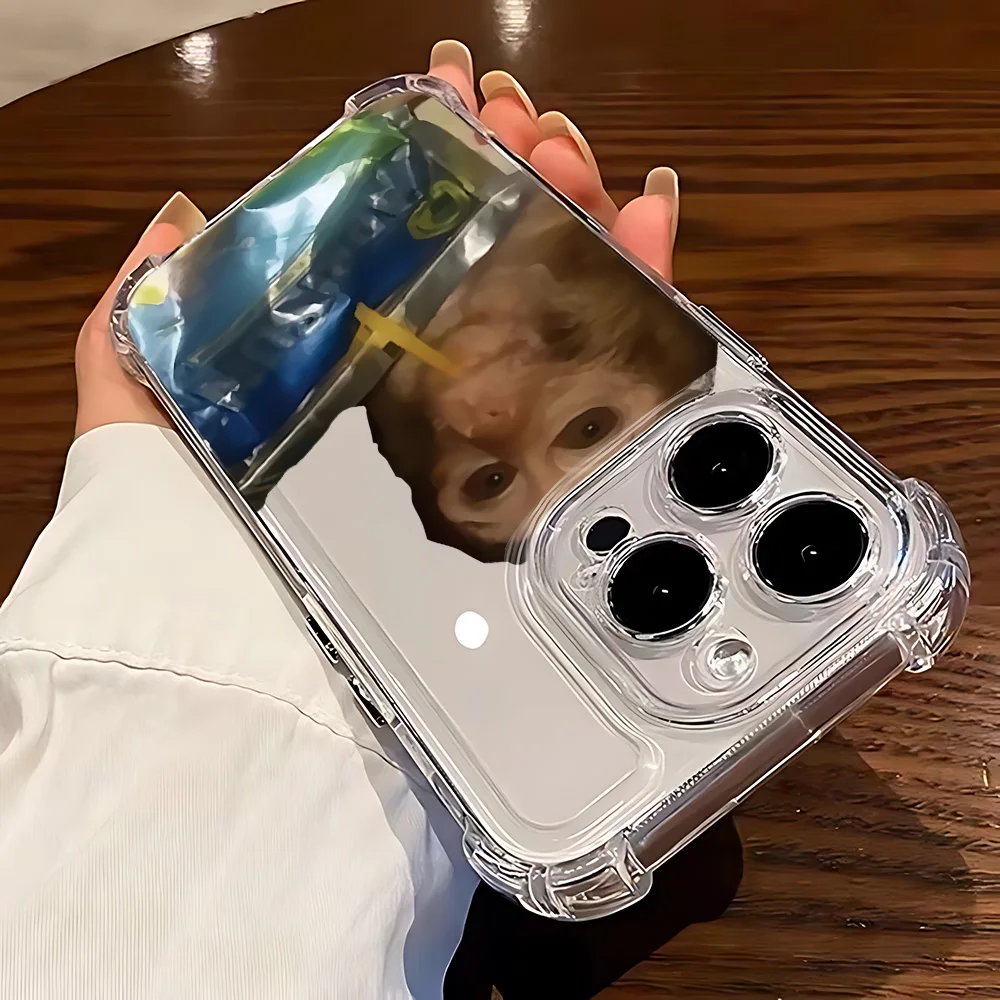 حافظة هاتف بنمط قرد إبداعي جديد لهاتف آيفون 16e 16 15 14 13 12 11 Mini Pro Max X XR XSMax 7 8 Plus شفافة مضادة للسقوط #5