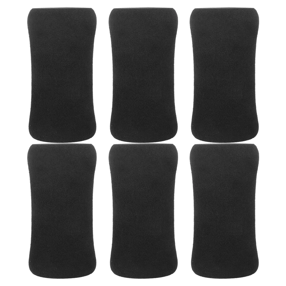 

6 Pcs Foam Mats Roller Sleeve Foams Foot Pads Rollers Black for Leg Extension Replacement Fitness