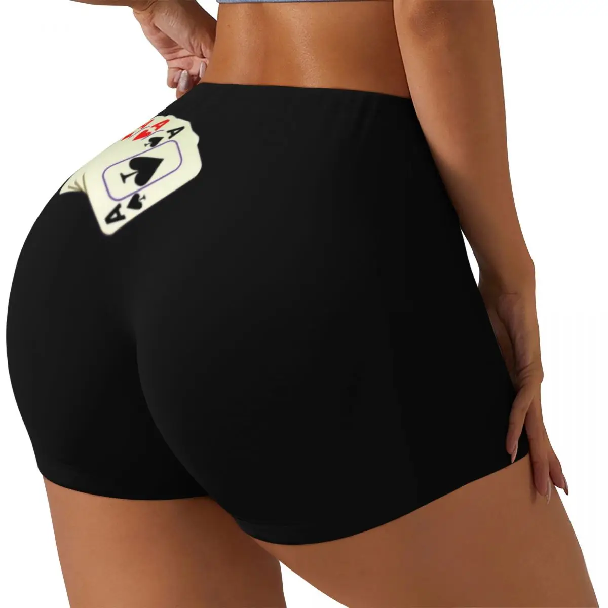 Custom Ace Of Cards Dress Workout Shorts Women Fashion Poker Card Game Gym Volleyball Running Yoga Shorts