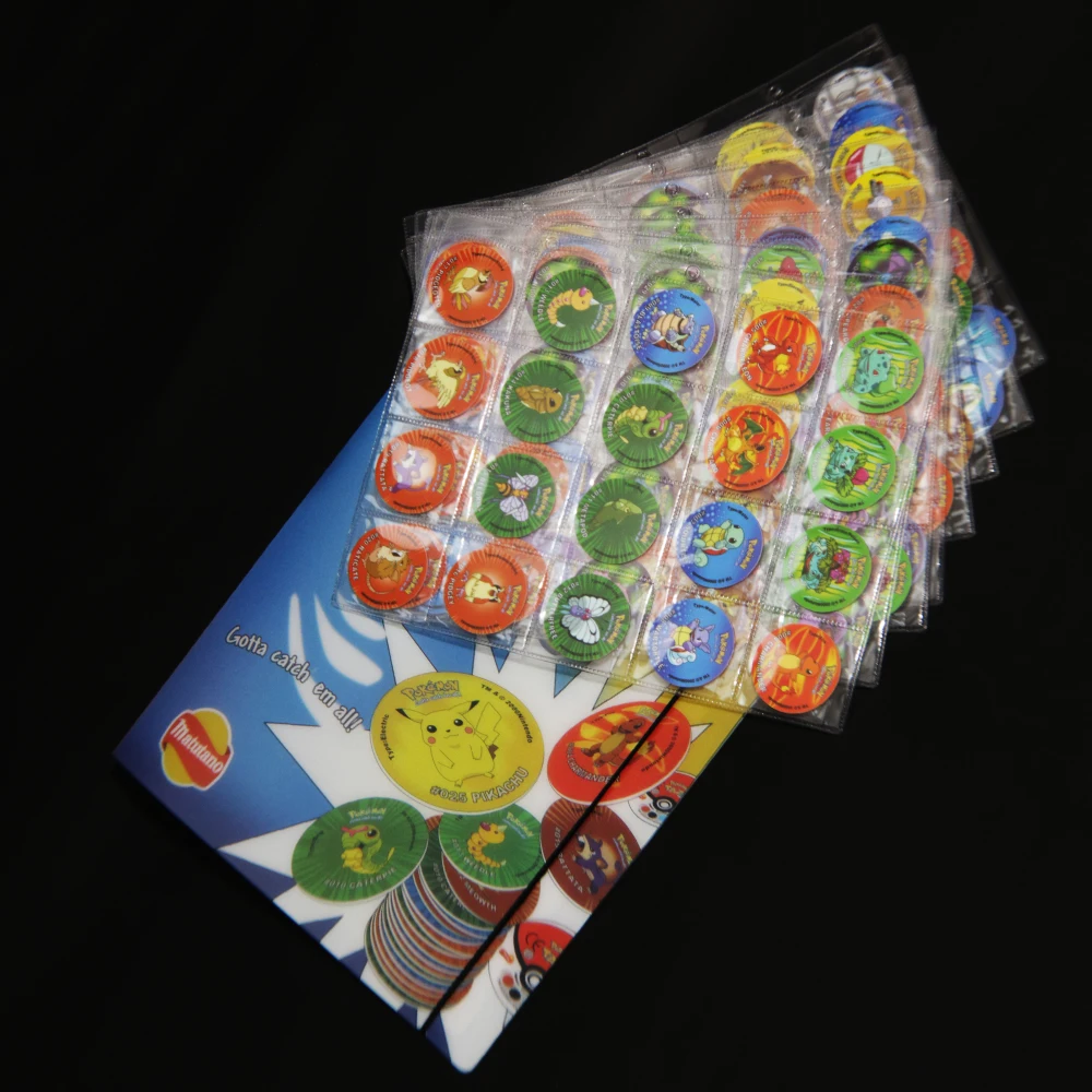 Lote De Tazos Album Suit Pokemon 169Pcs New Complete Collection Super Mega Master Pikachu Milkcaps Round Chaps Cards