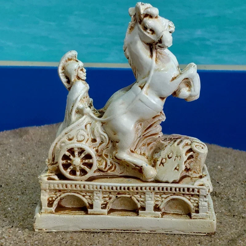 Ancient Roman Chariot Mini Figurines Resin Supplies Miniature Items Retro Ornaments Home Souvenirs Table Miniature Accessories