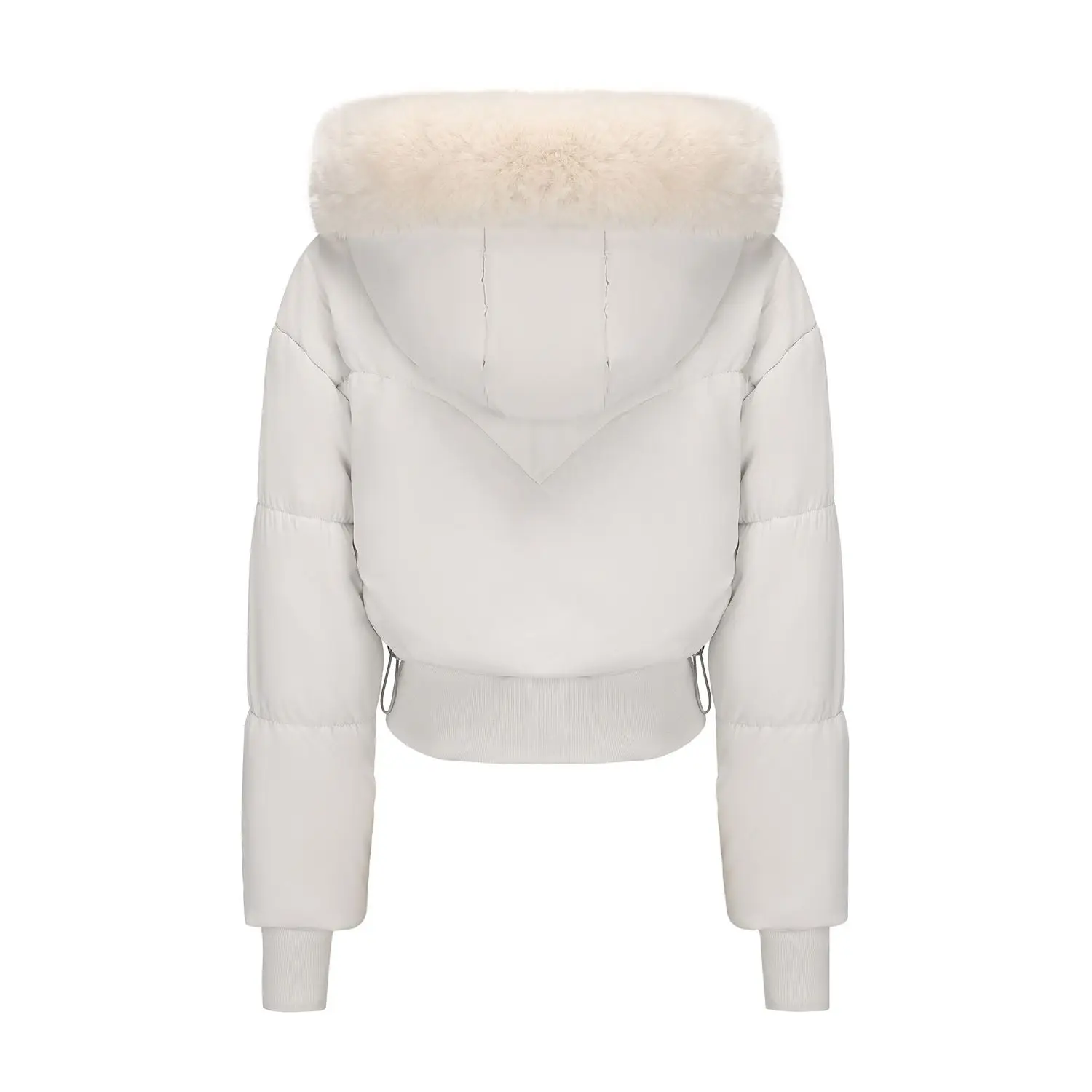 معطف فرو طويل بنمط جديد لخريف وشتاء 2025، تنحيف الخصر، معطف قطني بأكمام قصيرة وغطاء للرأس #6