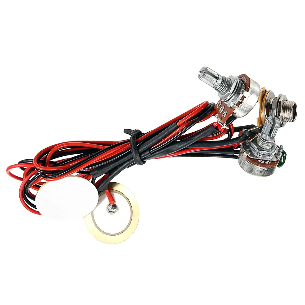 

‌ Двойной сенсорный пьезозвукосниматель для гитары/укулеле с регулятором громкости и тона — выход 6,35 мм ‌