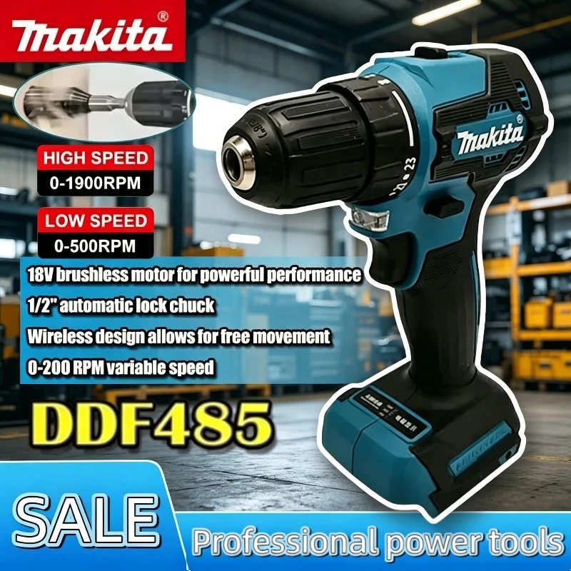 

Makita DDF485 10MM LXT Compact Cordless Impact Drill Brushless Rechargeable Multi-function Screwdriver Power Tool