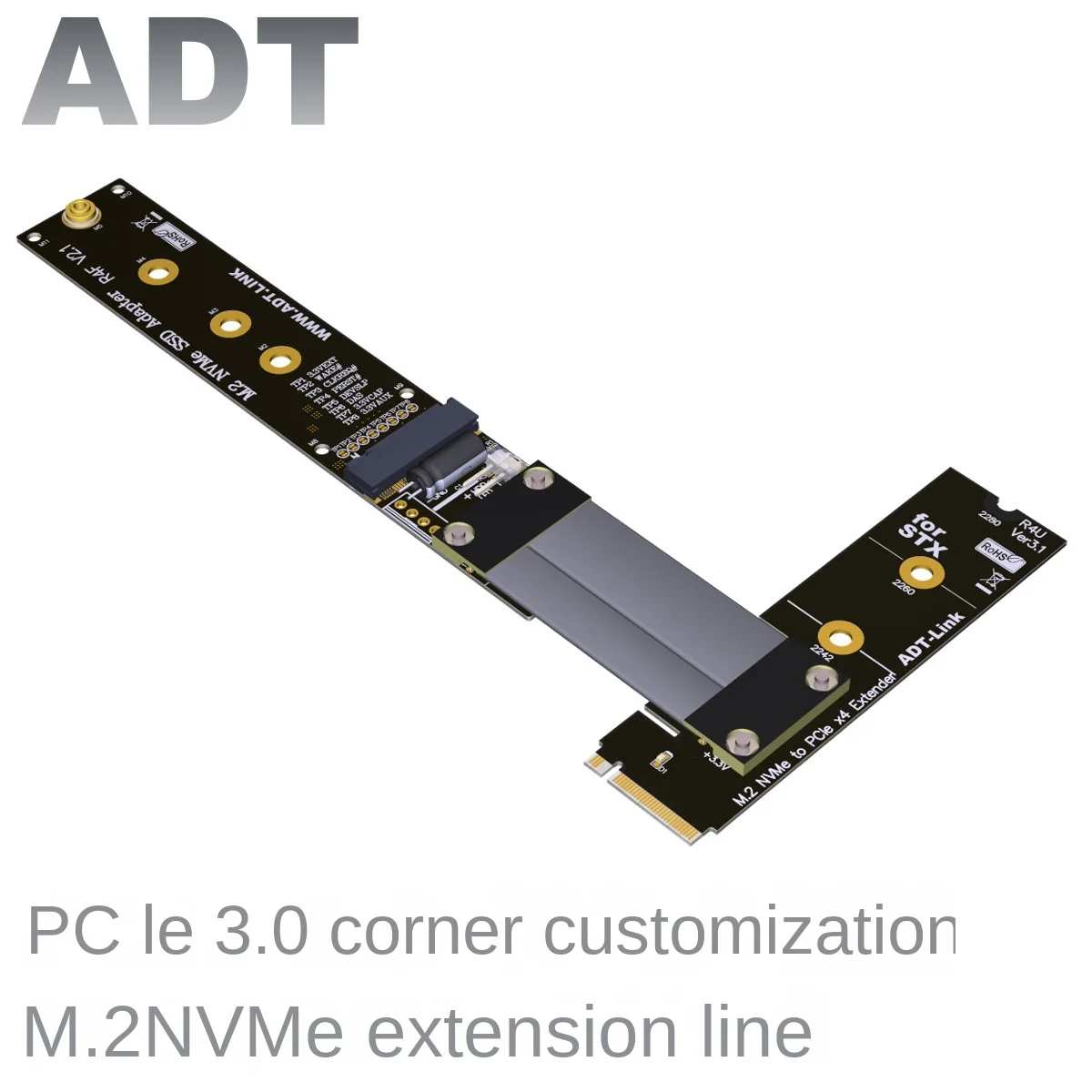 

M. 2 NVMe SSD solid-state drive extension cable with 90 degree support for PCI-E 3.0 x4 full speed PCIe3.0x4 gen3 32G/bps