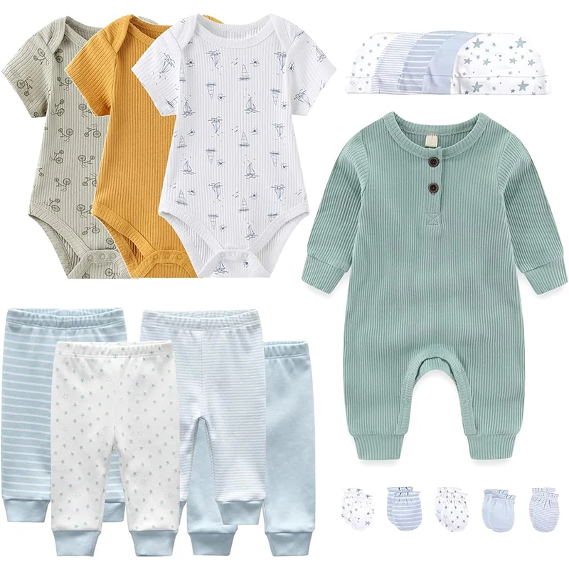 Unisex Baby boy girls' clothes & Accessories Newborn Outfits Set 18 Pieces Layette Set