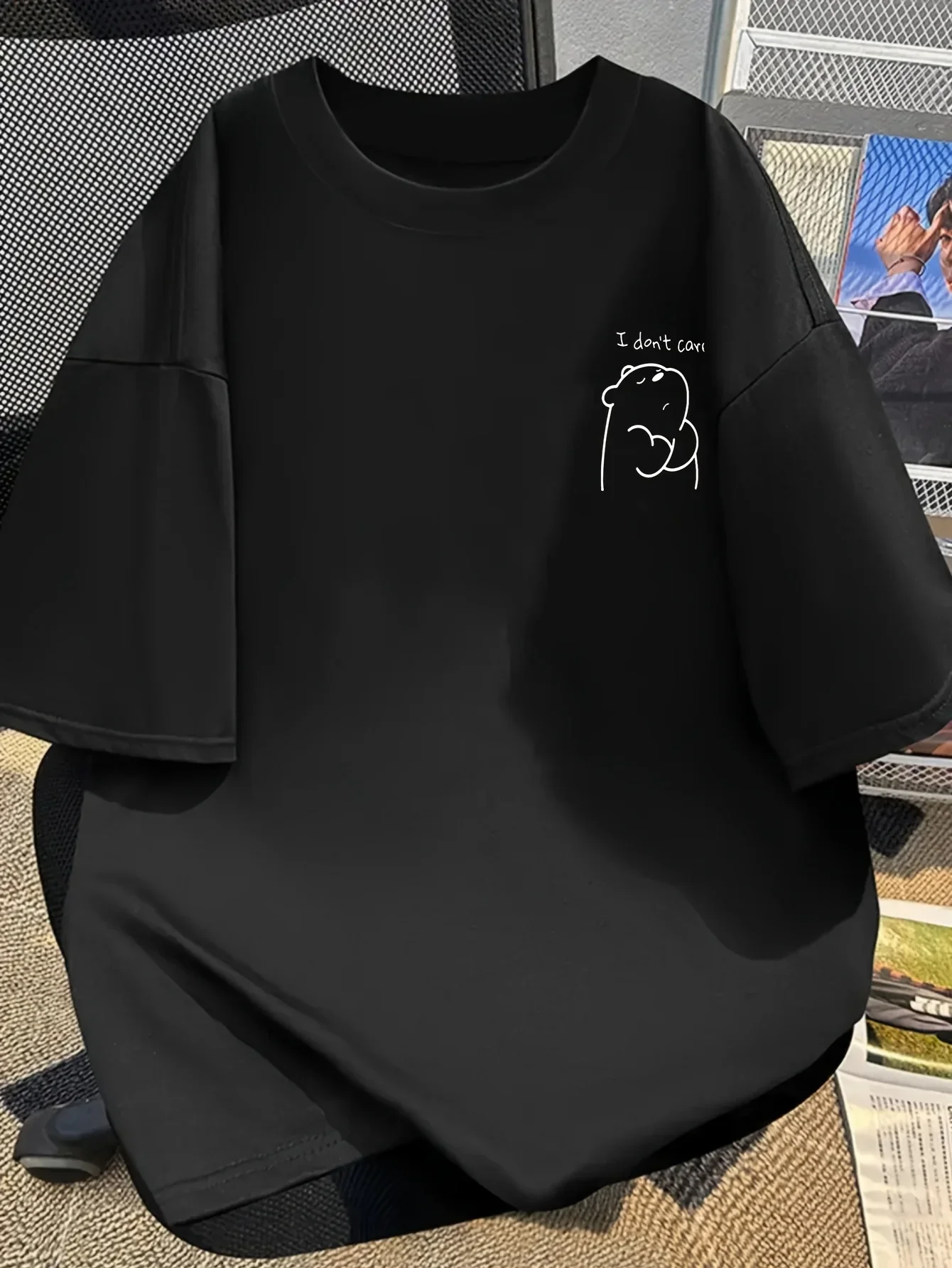 Einfaches, kurzärmliges T-Shirt mit Bärenmuster, lässiger und vielseitiger Stil, geeignet für den täglichen Gebrauch und Ausflüge von Frauen