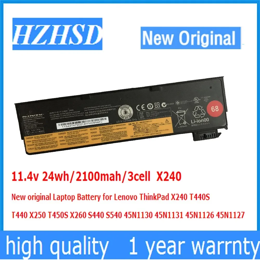 11.4v 24wh/2100mah/3cell  X240 New original Laptop Battery for Lenovo ThinkPad X240 T440S  T440 X250 T450S X260 S440 S540