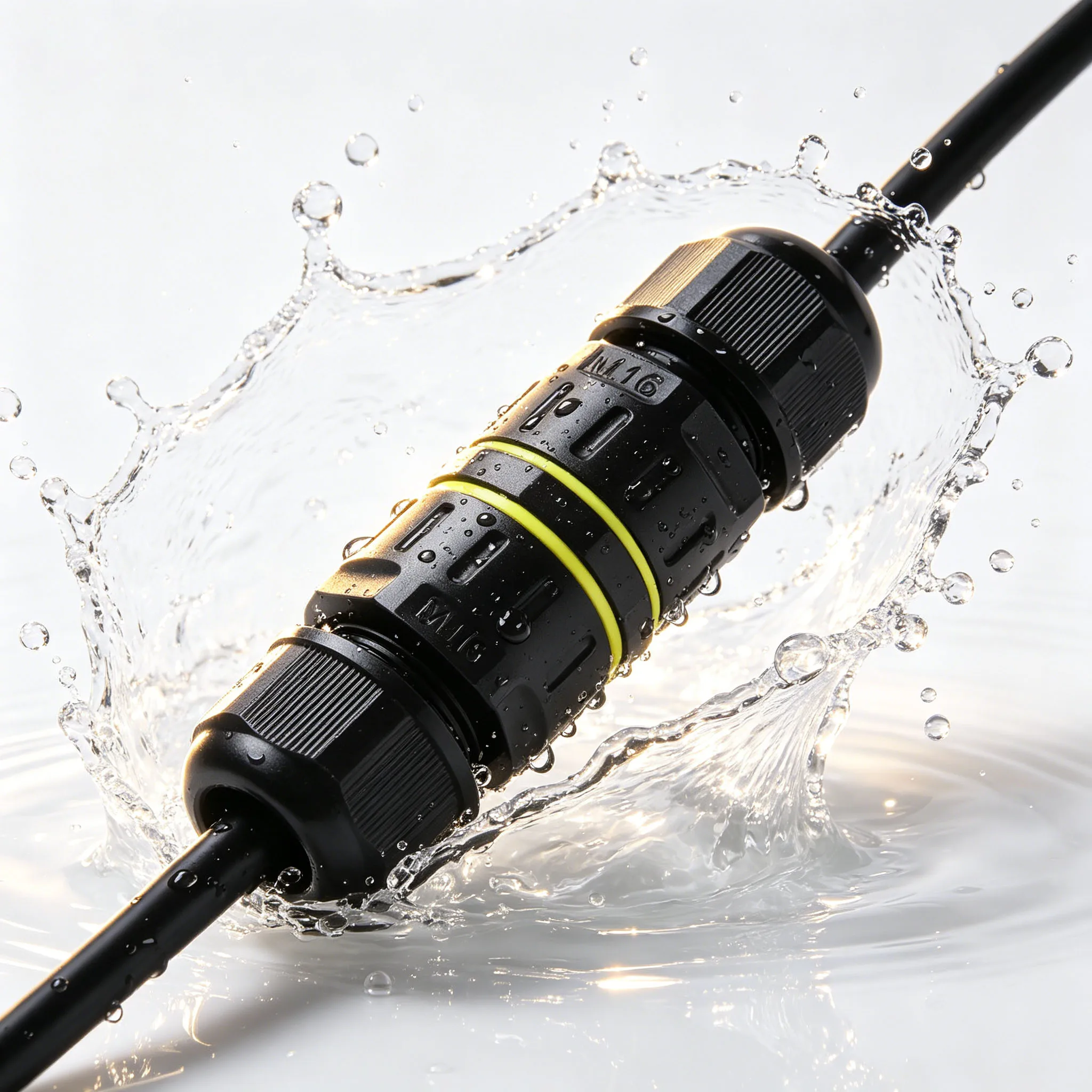 IP68 M16 Waterproof Connector 1-in-1-out Cable Gland Outdoor LED Wire Lock Terminal,Rainproof Electrical Wiring Accessory