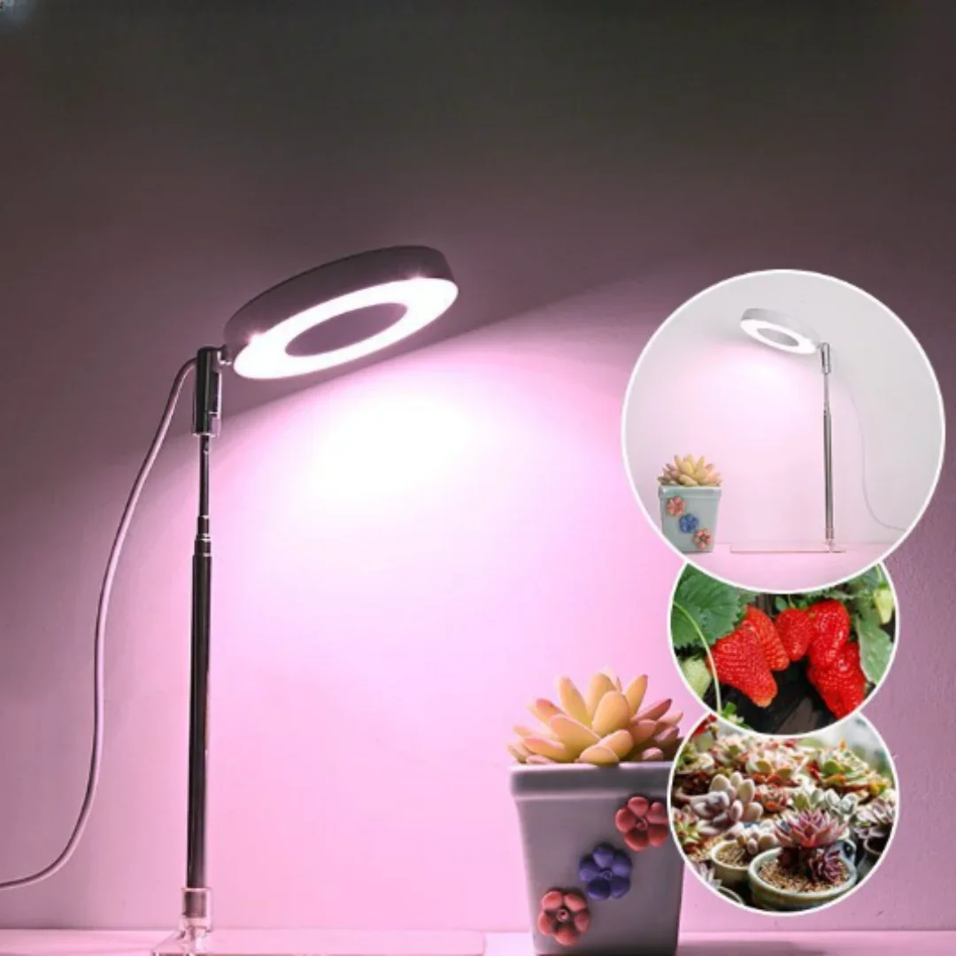 New LED Plant Growth Lamp Angel Ring Dimming Timing Adjustable Retractable Height Full Spectrum Imitation Sunlight Growth Plant