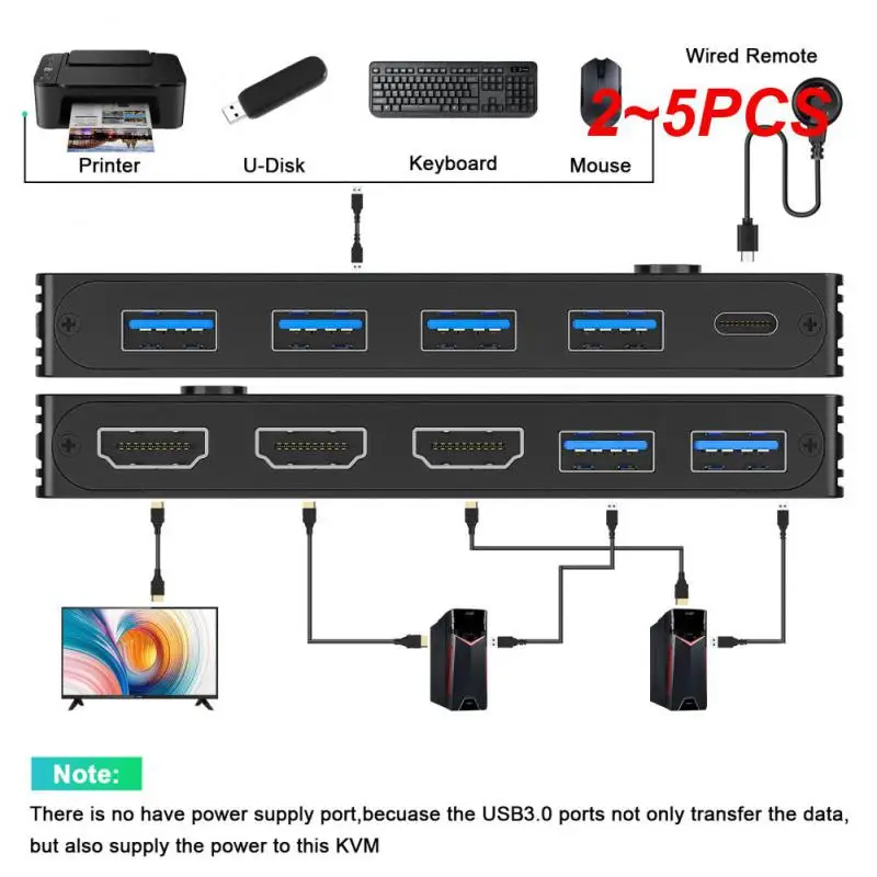 

2~5PCS USB 3.0 Switch Selector 4 Port,KVM Switcher 4 Computers Sharing 4 USB Devices,USB Peripheral Switcher for Keyboard Mouse