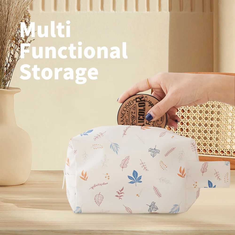 Elinfant 1 Pcs Cosmetic Bag Portable Storage Bag Convenient Waterproof Washable Reusable Women Outerdoor Makeup Bag Toilet Bag