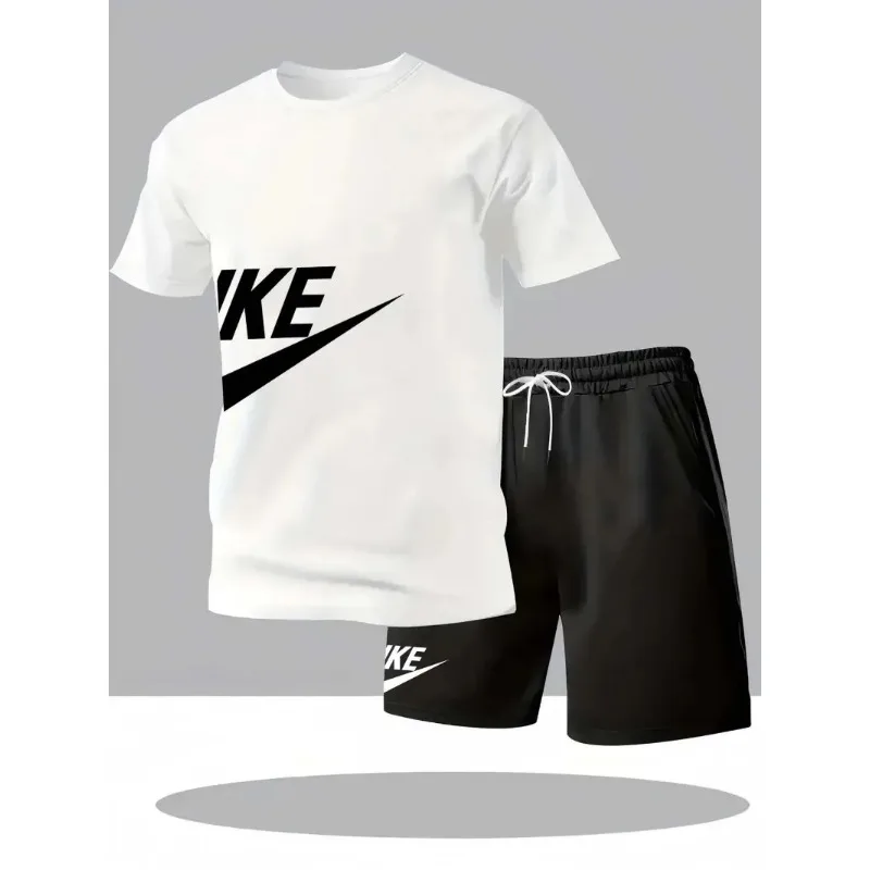 Fitness training dedicated men two piece set, stretch and breathable, adapt to all kinds of gym movements.